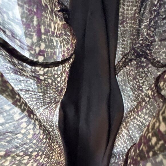 Max&Co Womens Long Sleeve Printed Dress With Layered Ruffle Detail - Picture 4 of 5